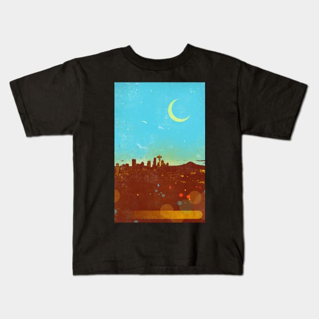 SEATTLE NIGHTS Kids T-Shirt by Showdeer